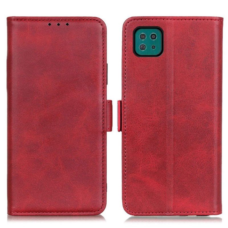 Cover voor Samsung Galaxy A22 5G Portemonnee Leren Mat Kunstleer