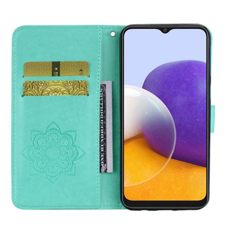 Flip Case voor Samsung Galaxy A22 5G Uil Met Reliëf