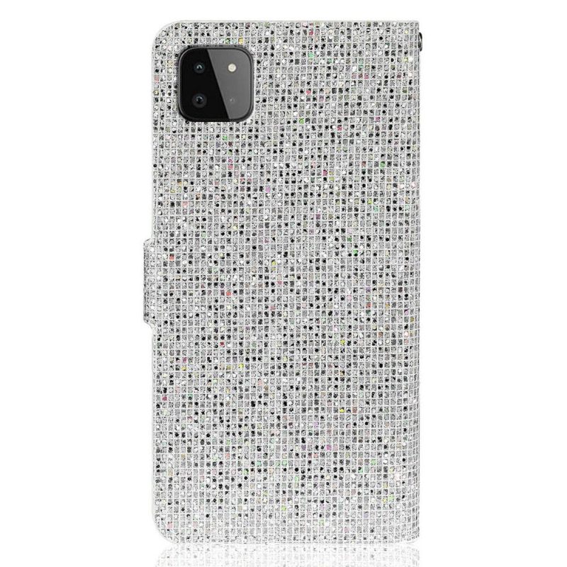 Folio-hoesje voor Samsung Galaxy A22 5G Glitterkaarthouder