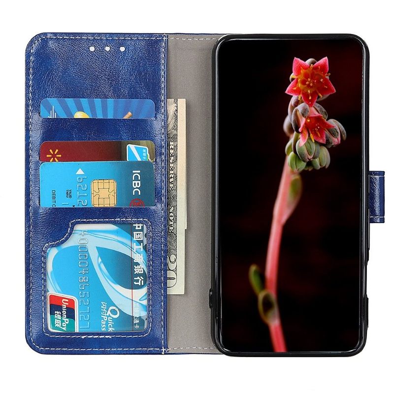 Folio-hoesje voor Samsung Galaxy A22 5G Luxe Stiksels Met Leereffect