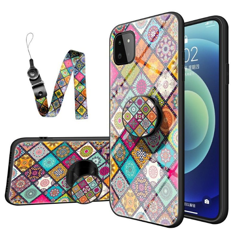 Hoesje voor Samsung Galaxy A22 5G Mandala-caleidoscoop Met Standaard