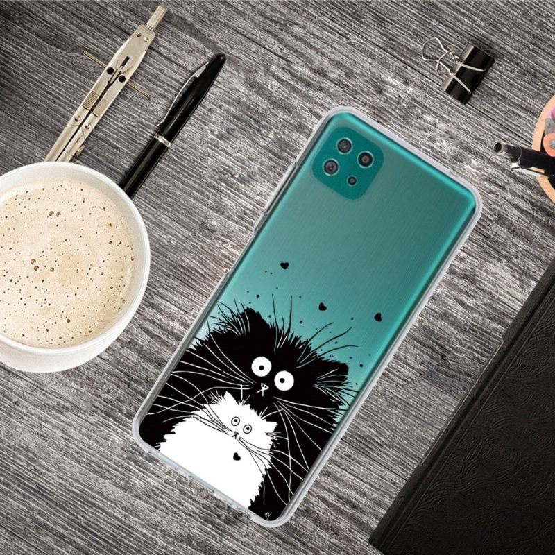 Telefoonhoesje voor Samsung Galaxy A22 5G Zwart-witte Katten