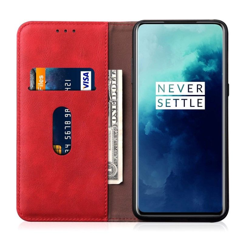 Flip Case voor OnePlus 7T Hemelse Kunstleren Kaarthouder