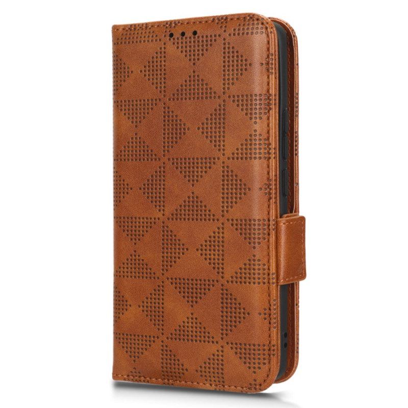 Leren Hoesje voor Xiaomi 13 Driehoeken Met Lanyard