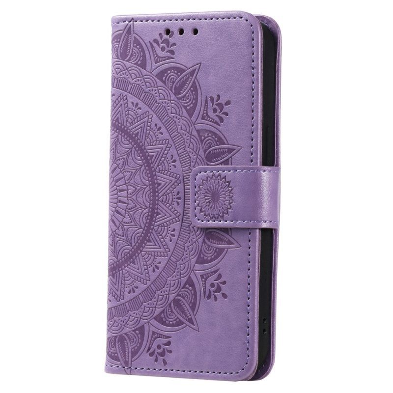 Leren Hoesje voor Xiaomi 13 Mandala Zon Met Lanyard