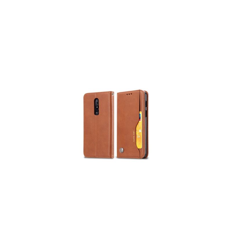 Folio-hoesje voor OnePlus 6 Portemonnee Leren Leren Stand Case