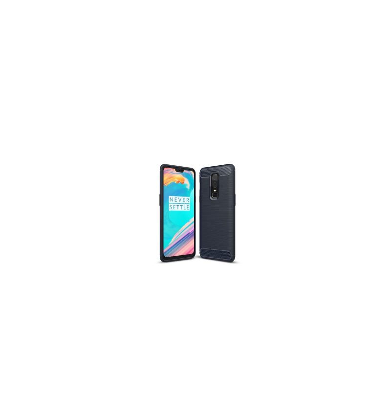 Hoesje voor OnePlus 6 Geborsteld Koolstof