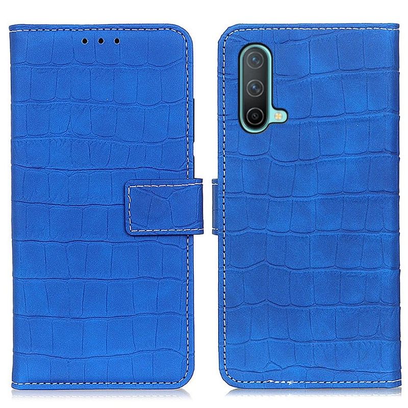 Folio-hoesje voor OnePlus Nord CE 5G Imitatieleer Croc Look