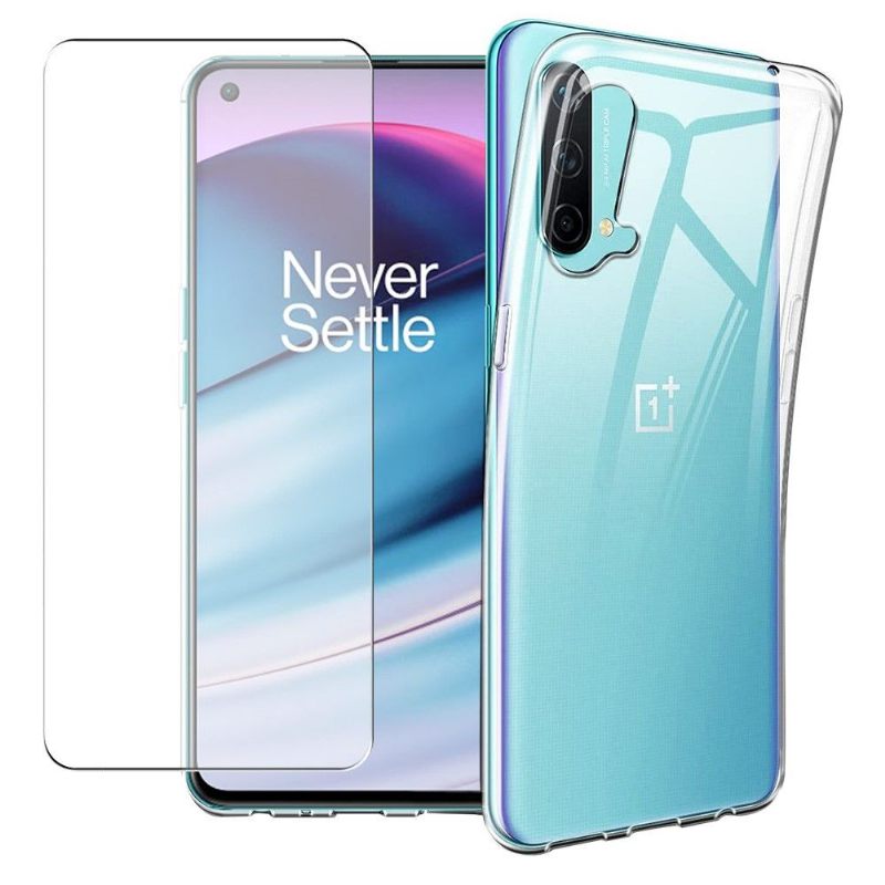 Hoesje voor OnePlus Nord CE 5G Bescherming Hoesje + Screenprotector Van Gehard Glas