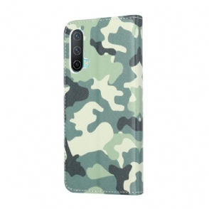 Leren Hoesje voor OnePlus Nord CE 5G Militaire Camouflage