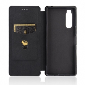 Flip Case voor Sony Xperia 5 II Koolstofvezeleffect