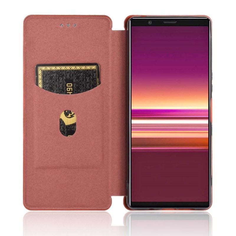 Flip Case voor Sony Xperia 5 II Koolstofvezeleffect