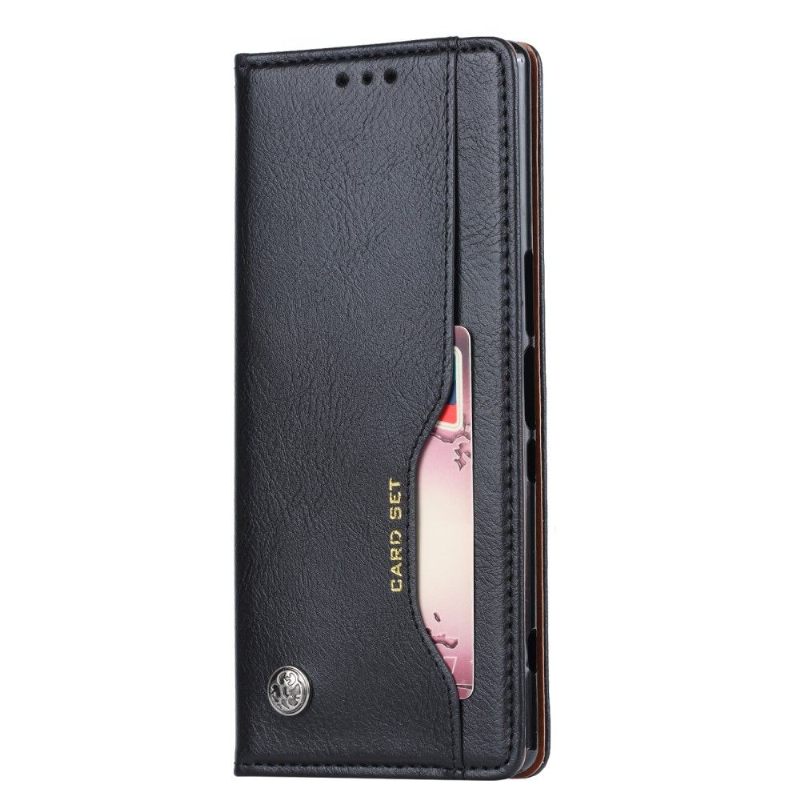 Cover voor Sony Xperia 1 Stand Case Leren Kaarthouder