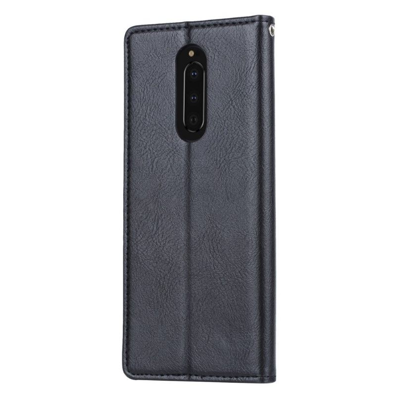 Cover voor Sony Xperia 1 Stand Case Leren Kaarthouder