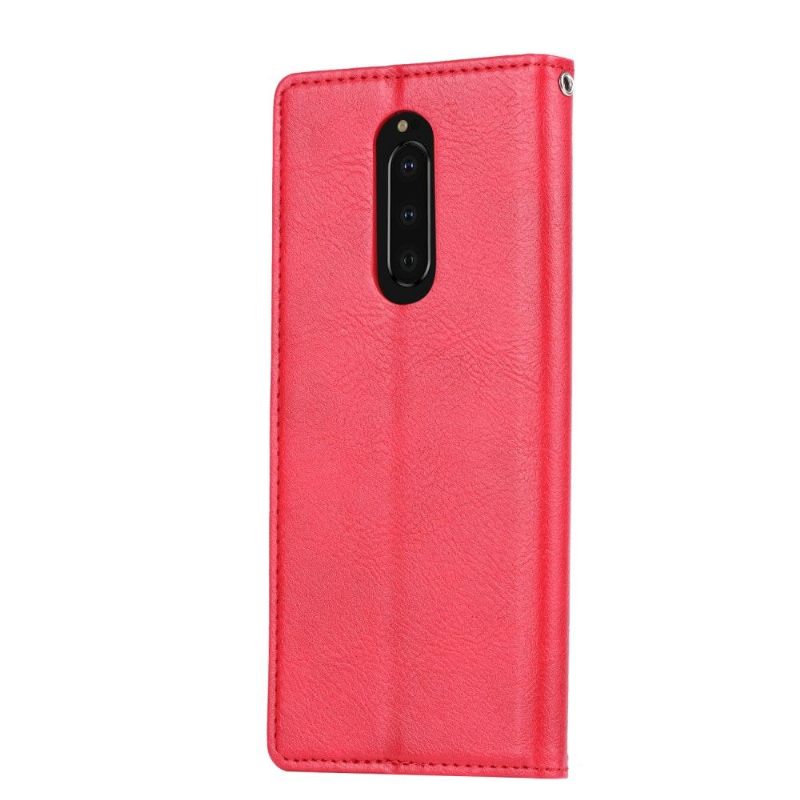 Cover voor Sony Xperia 1 Stand Case Leren Kaarthouder