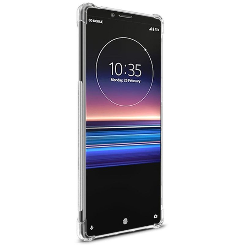 Telefoonhoesje voor Sony Xperia 1 Transparant + Beschermfolie