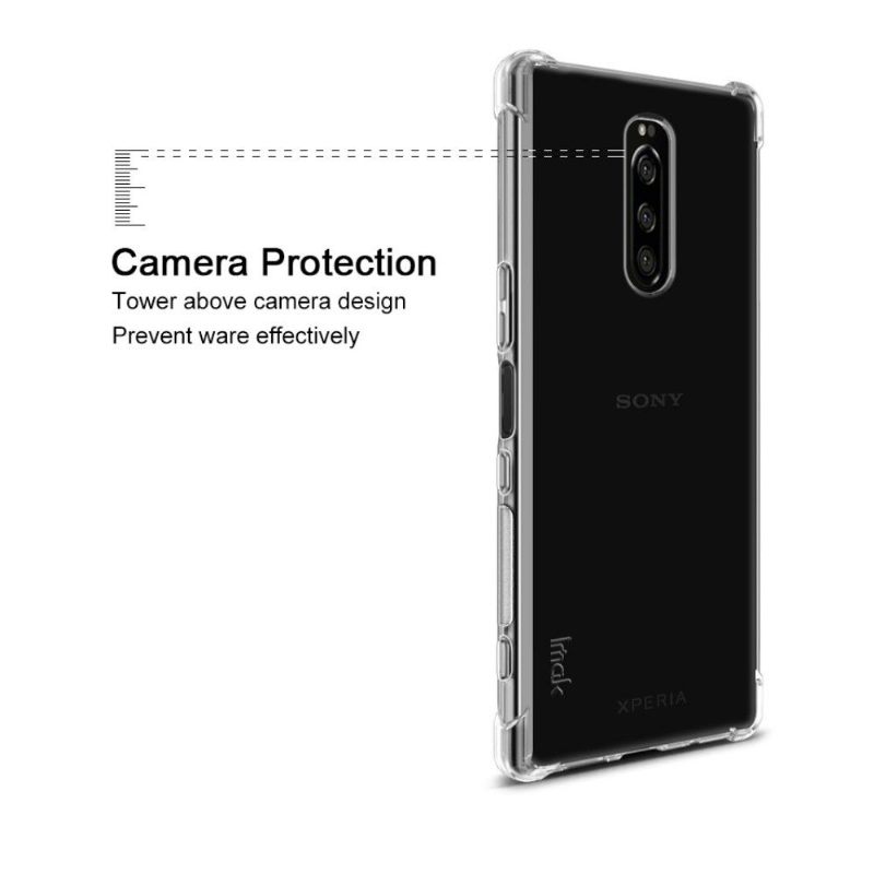 Telefoonhoesje voor Sony Xperia 1 Transparant + Beschermfolie