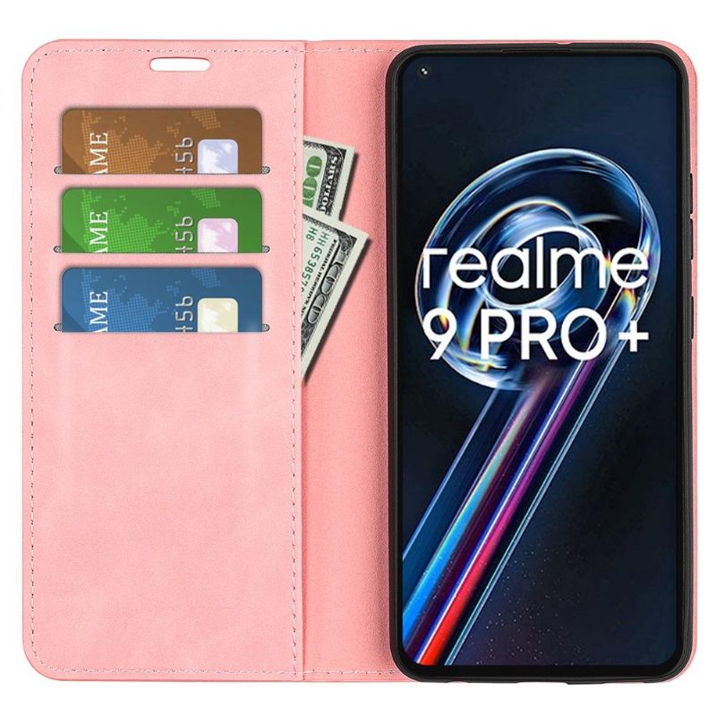 Cover voor Realme 9 Pro Plus Kunstleer Stand Functie