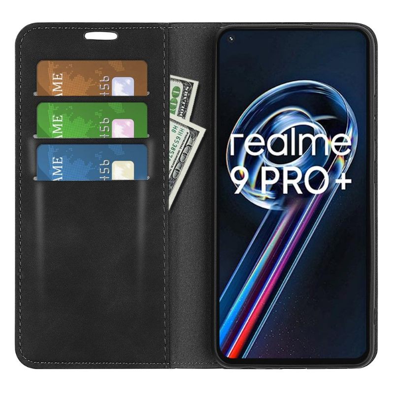 Cover voor Realme 9 Pro Plus Kunstleer Stand Functie