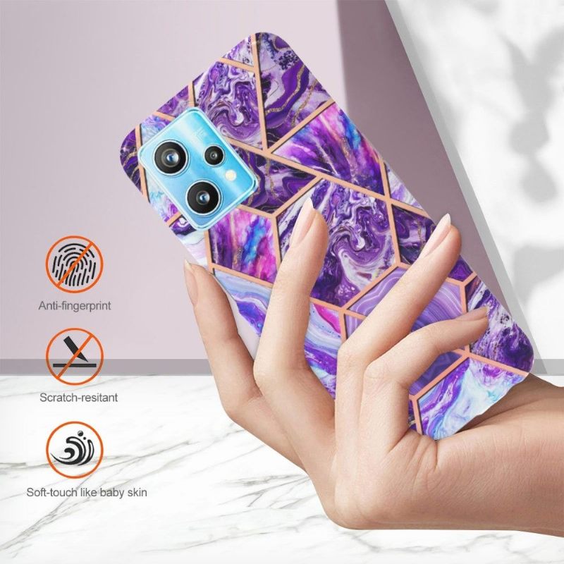 Hoesje voor Realme 9 Pro Plus Marmeren Geometriepatroon