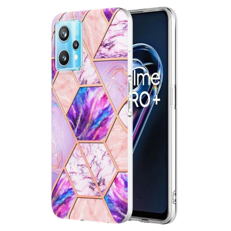 Hoesje voor Realme 9 Pro Plus Marmeren Geometriepatroon