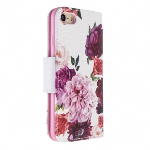 Flip Case voor iPhone SE 2022 Pioenbloem