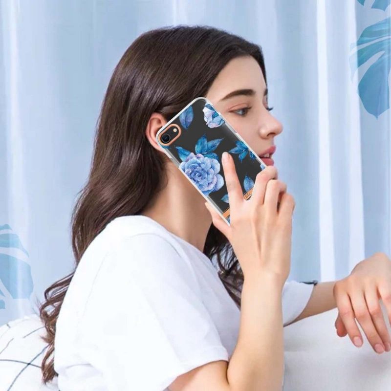 Hoesje voor iPhone SE 2022 Anti-fall De Violette Pioen