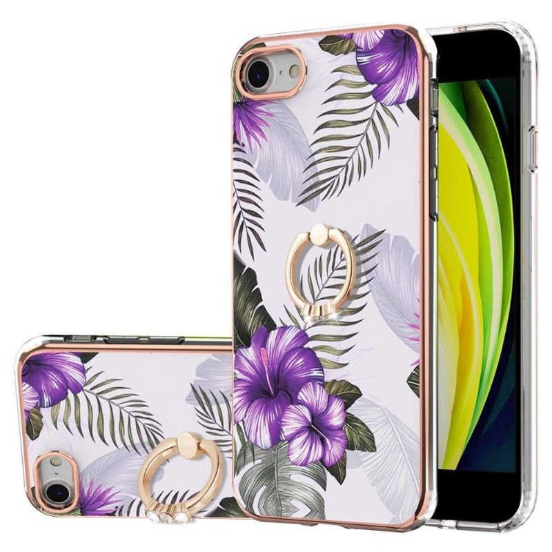 Hoesje voor iPhone SE 2022 Exotische Bloemen Met Ring