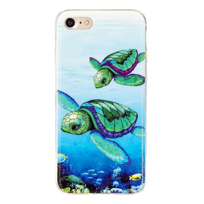 Hoesje voor iPhone SE 2022 Fluorescerende Schildpadden