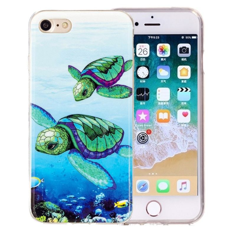 Hoesje voor iPhone SE 2022 Fluorescerende Schildpadden
