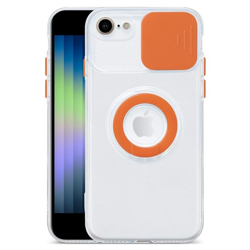 Hoesje voor iPhone SE 2022 Transparant Met Ring En Camera Cover