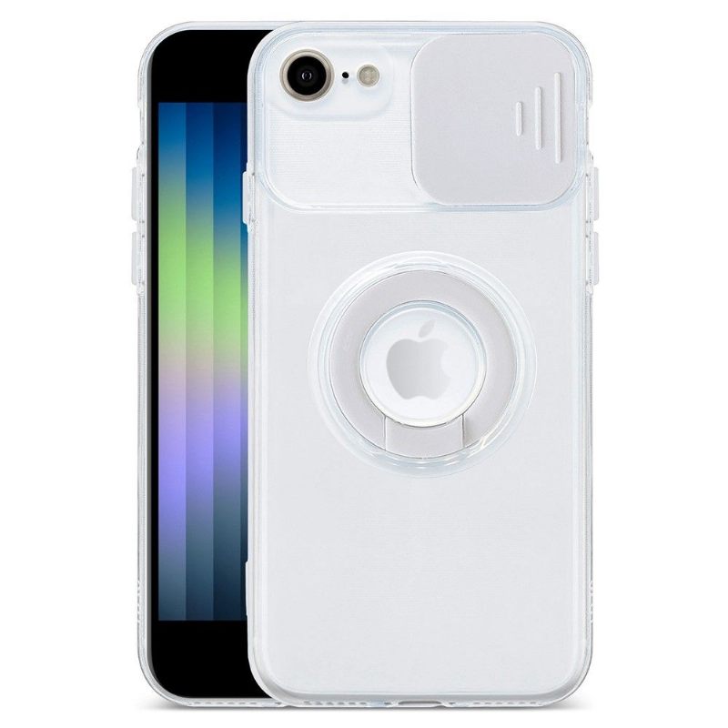 Hoesje voor iPhone SE 2022 Transparant Met Ring En Camera Cover