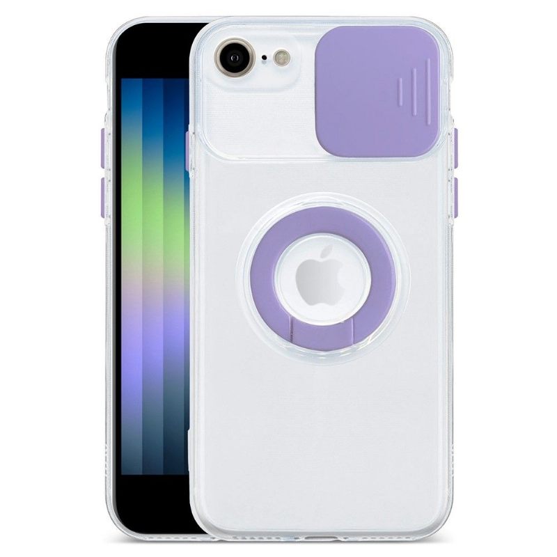 Hoesje voor iPhone SE 2022 Transparant Met Ring En Camera Cover