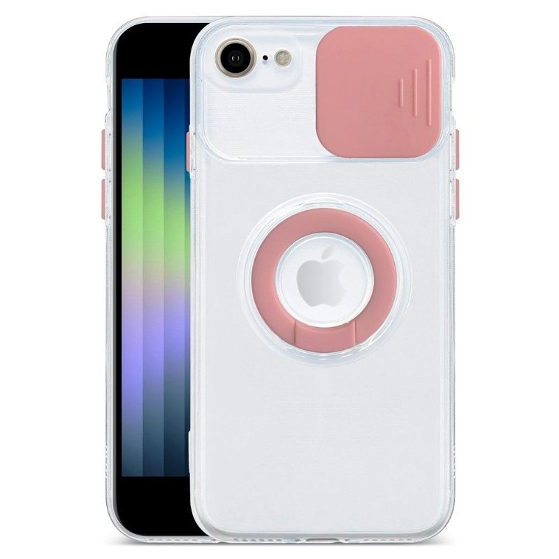 Hoesje voor iPhone SE 2022 Transparant Met Ring En Camera Cover