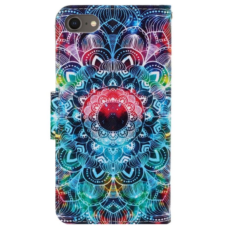 Leren Hoesje voor iPhone SE 2022 Bescherming Gekleurde Mandala