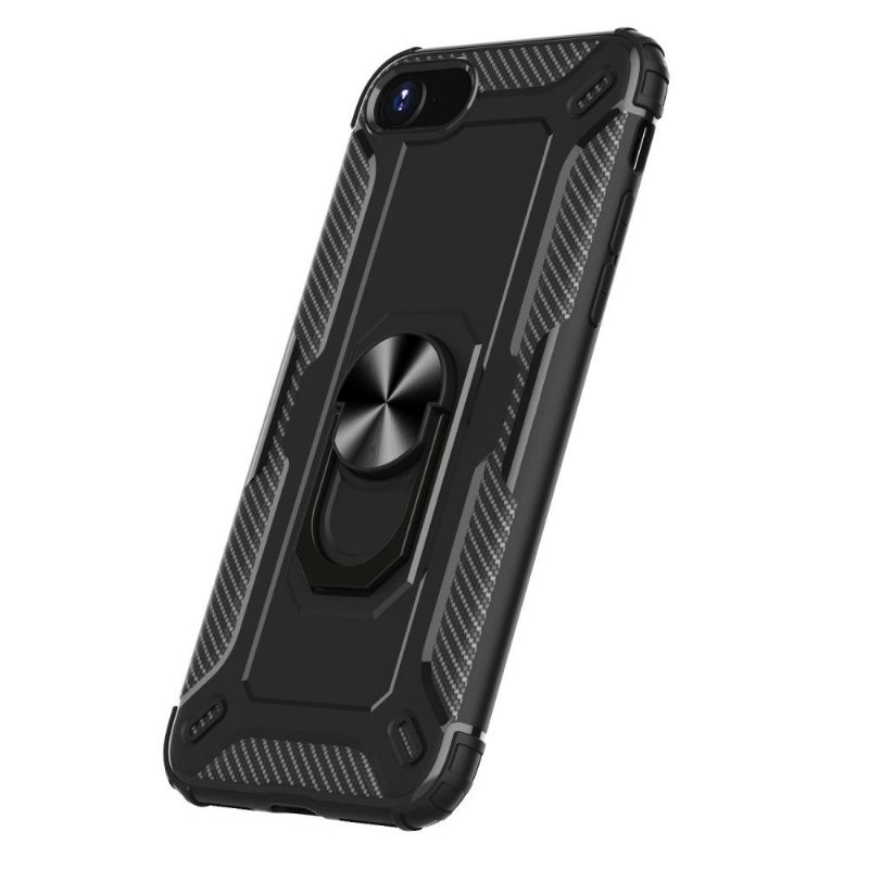 Telefoonhoesje voor iPhone SE 2022 Bescherming Carbon Look Ring