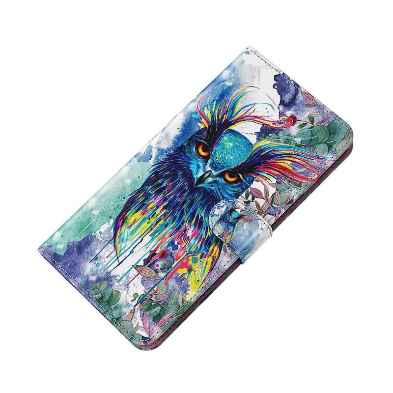 Flip Case voor Samsung Galaxy A72 4G / A72 5G Aquarel Uil