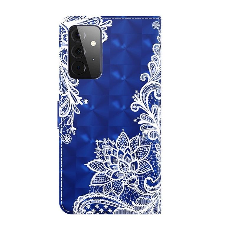 Flip Case voor Samsung Galaxy A72 4G / A72 5G Kant Bloem