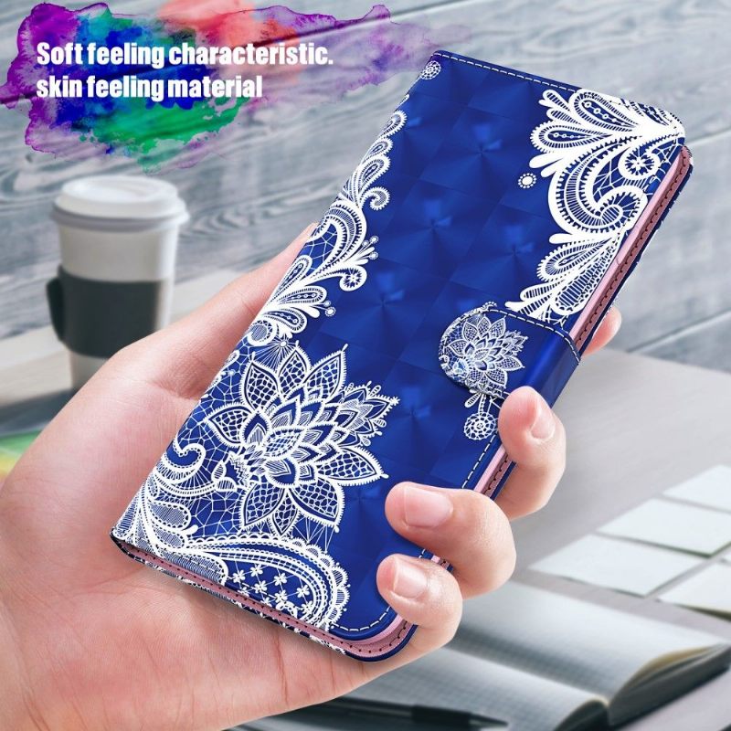 Flip Case voor Samsung Galaxy A72 4G / A72 5G Kant Bloem