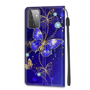 Folio-hoesje voor Samsung Galaxy A72 4G / A72 5G Paarse Vlinder
