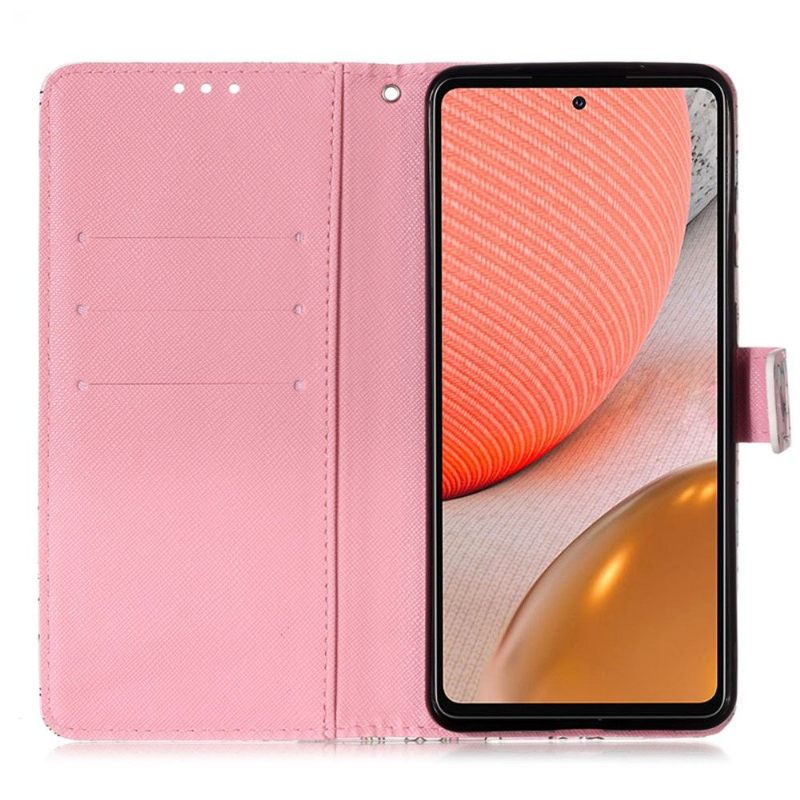 Folio-hoesje voor Samsung Galaxy A72 4G / A72 5G Romantiek Vlinders