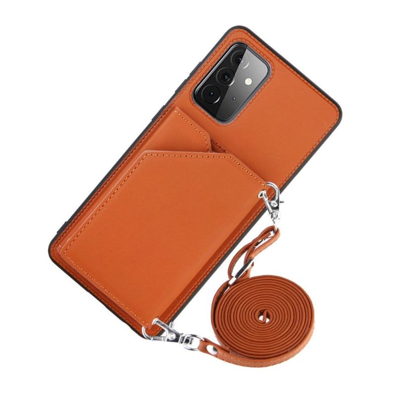 Hoesje voor Samsung Galaxy A72 4G / A72 5G Aude Lanyard Met Meerdere Compartimenten