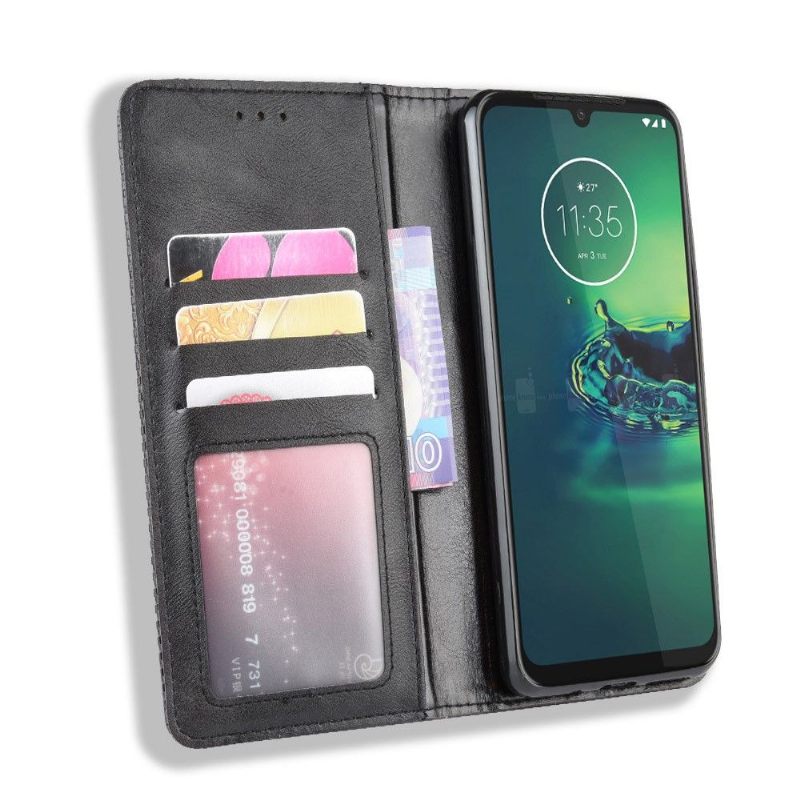 Cover voor Motorola Moto G8 Plus Anti-fall Leer In Cirénius-stijl