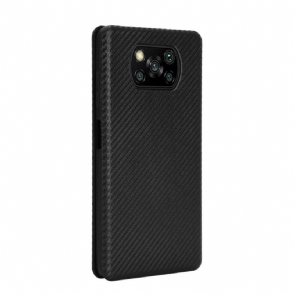 Folio-hoesje voor Poco X3 / X3 Pro / X3 NFC Koolstofvezeleffect