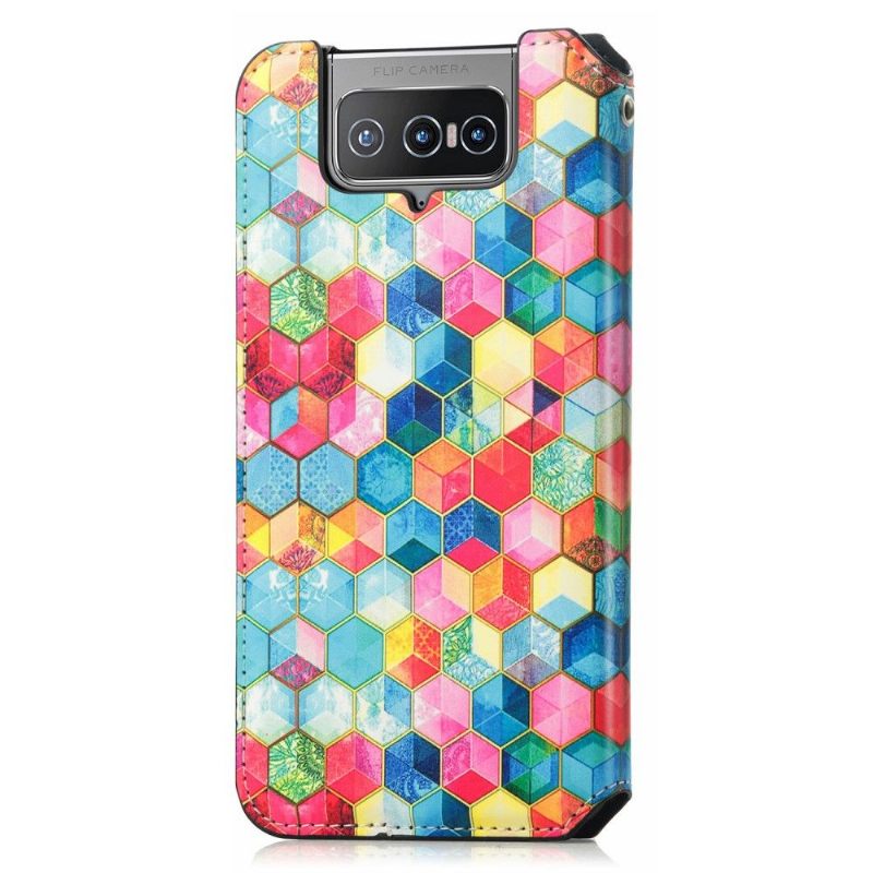 Folio-hoesje voor Asus Zenfone 8 Flip 3d-kubus