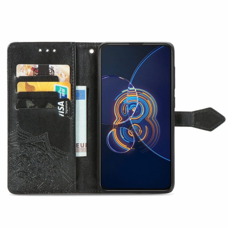 Leren Hoesje voor Asus Zenfone 8 Flip Bescherming Folio-hoesje Mandala-reliëf In Kunstleer