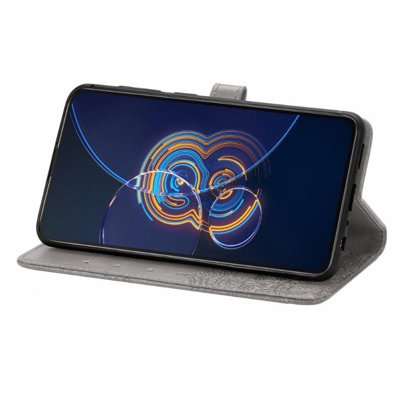 Leren Hoesje voor Asus Zenfone 8 Flip Bescherming Folio-hoesje Mandala-reliëf In Kunstleer