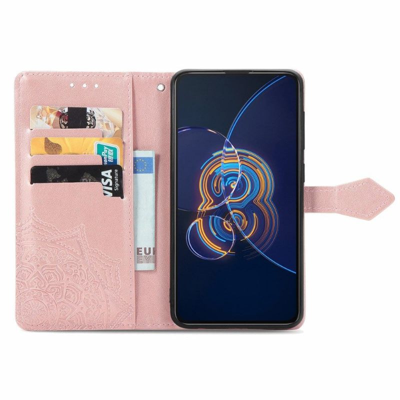 Leren Hoesje voor Asus Zenfone 8 Flip Bescherming Folio-hoesje Mandala-reliëf In Kunstleer