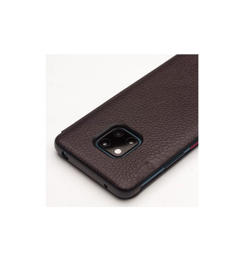 Flip Case voor Huawei Mate 20 Pro In Leer Met Venster - Bruin