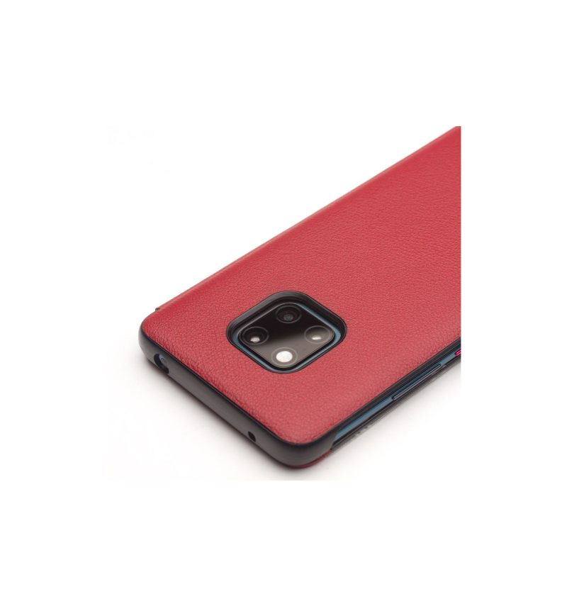 Leren Hoesje voor Huawei Mate 20 Pro Bescherming Leer Met Venster - Rood